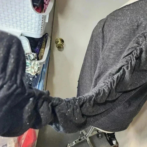 NWT Lane Bryant Gray Sparkle Long Sleeve Top Plus Size 26/28 - Picture 3 of 9